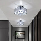 Modern Crystal Ceiling Light Flush Mount Ceiling Chandeliers Lamp LED Bedroom Corridor Entrance Lighting Fixtures E27 Gold Black
