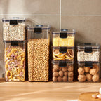 Sealed Jars Kitchen Grain Storage Organizer Large Tank Plastic Moisture-proof Storage Box Household Seasoning Jars Set 2030
