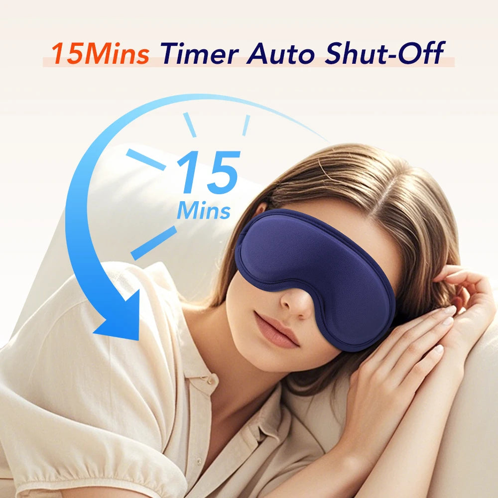 Electric Eye Massager Hot Compress Stress Relief Heating Vibration Massage Connect Music Relax Foldable Eye Care Smart Glasses