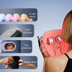 Red Light Therapy for Face Wireless Face Mask Light Therapy 850nm Infrared & Red Light Masks 3000mAh Rechargeable ,3D Facial Fit