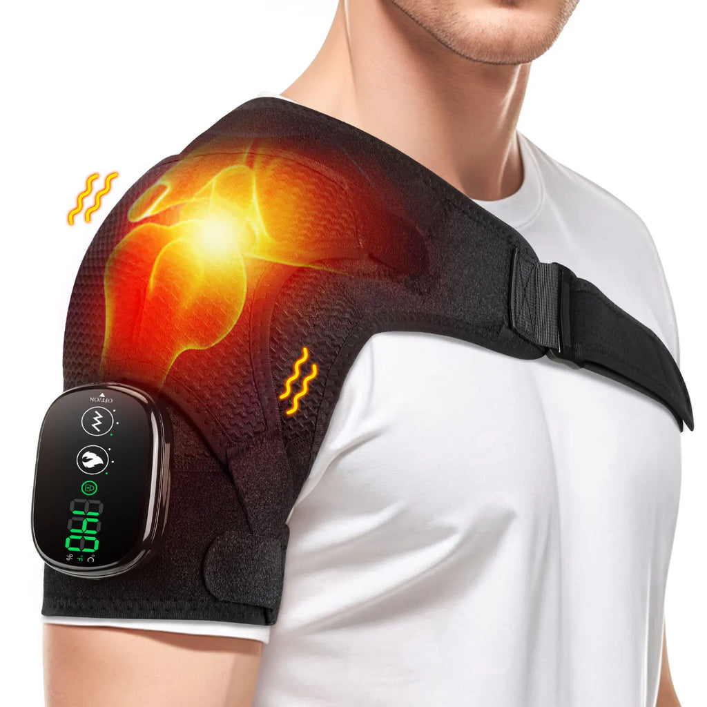 Electric Heating Shoulder Massager Vibration Massage Shoulder Steamer Brace Support Belt Knee Shoulder Muscle Relaxer Heated Pad
