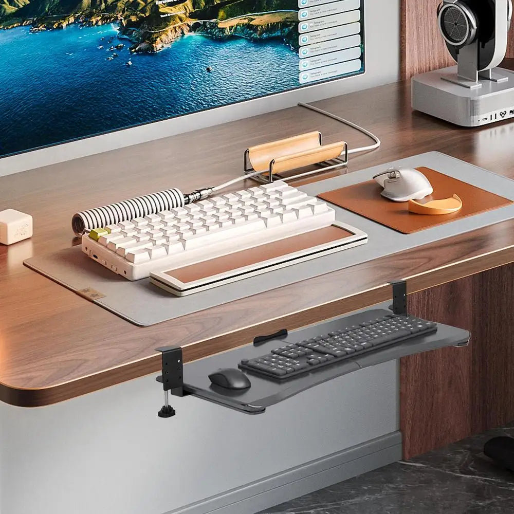Under Desk Keyboard Drawer Slide Out Keyboard Shelf Sliding Slide-Out Keyboard Drawer Keyboard Shelf Sliding Under Desk Mounted