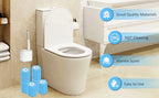 Toilet Brush and Holder Set with Disposable Refills Replacement Head Cleaning Kit Bathroom Cleaning Brush WC Accessories Tool