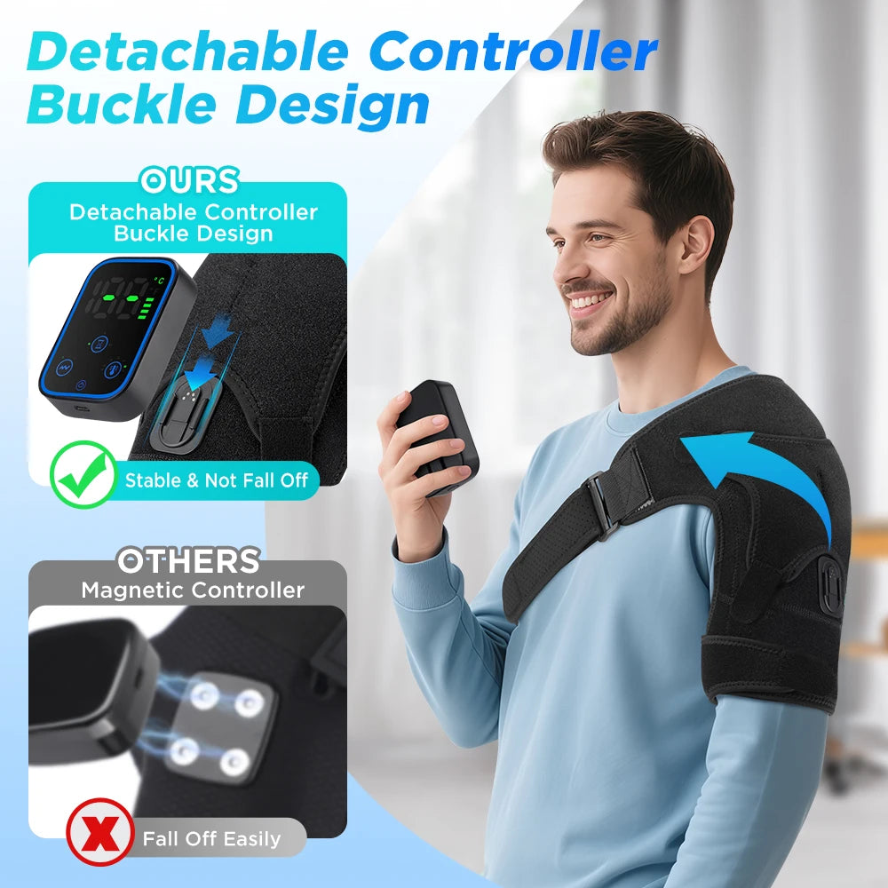Electric Heating Shoulder Massager Vibration Massage Shoulder Steamer Brace Support Belt Knee Shoulder Muscle Relaxer Heated Pad