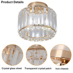 Modern Crystal Ceiling Light Flush Mount Ceiling Chandeliers Lamp LED Bedroom Corridor Entrance Lighting Fixtures E27 Gold Black