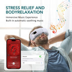 Electric Eye Massager Hot Compress Stress Relief Heating Vibration Massage Connect Music Relax Foldable Eye Care Smart Glasses