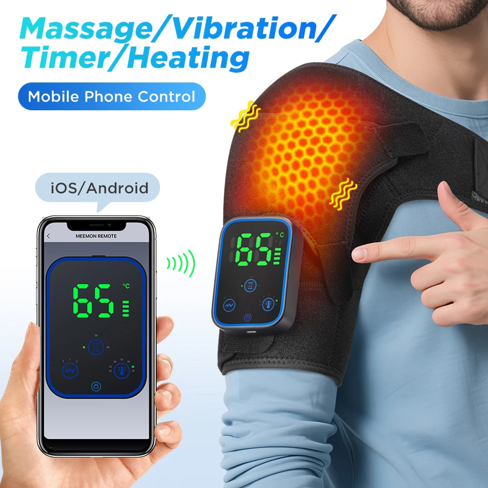 Electric Heating Shoulder Massager Vibration Massage Shoulder Steamer Brace Support Belt Knee Shoulder Muscle Relaxer Heated Pad