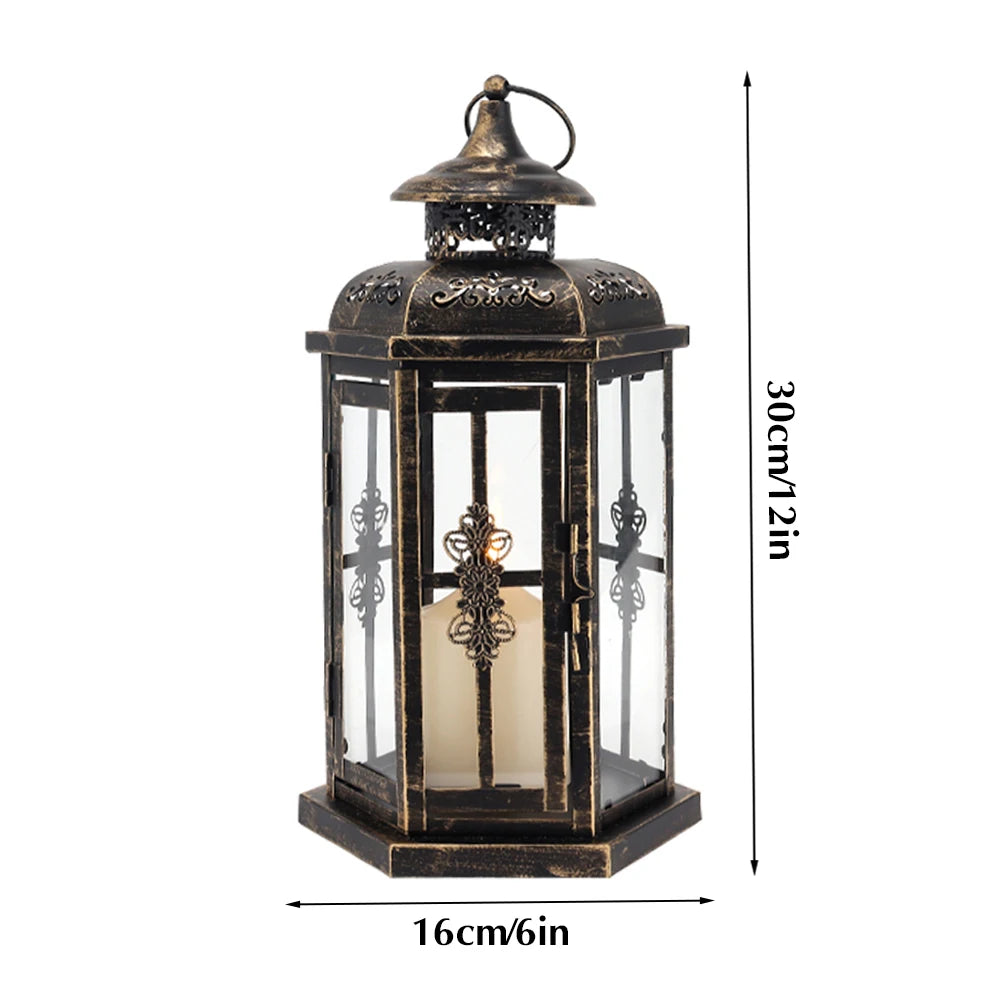 Vintage Nordic Candle Holder Lanterns Metal Hanging Lantern Iron Lantern Decorative Lanterns Home Decor Wedding Room Decoration