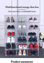 6 Pack Transparent shoe box shoes organizers thickened foldable Dustproof storage box Stackable combined shoe cabinet Sale
