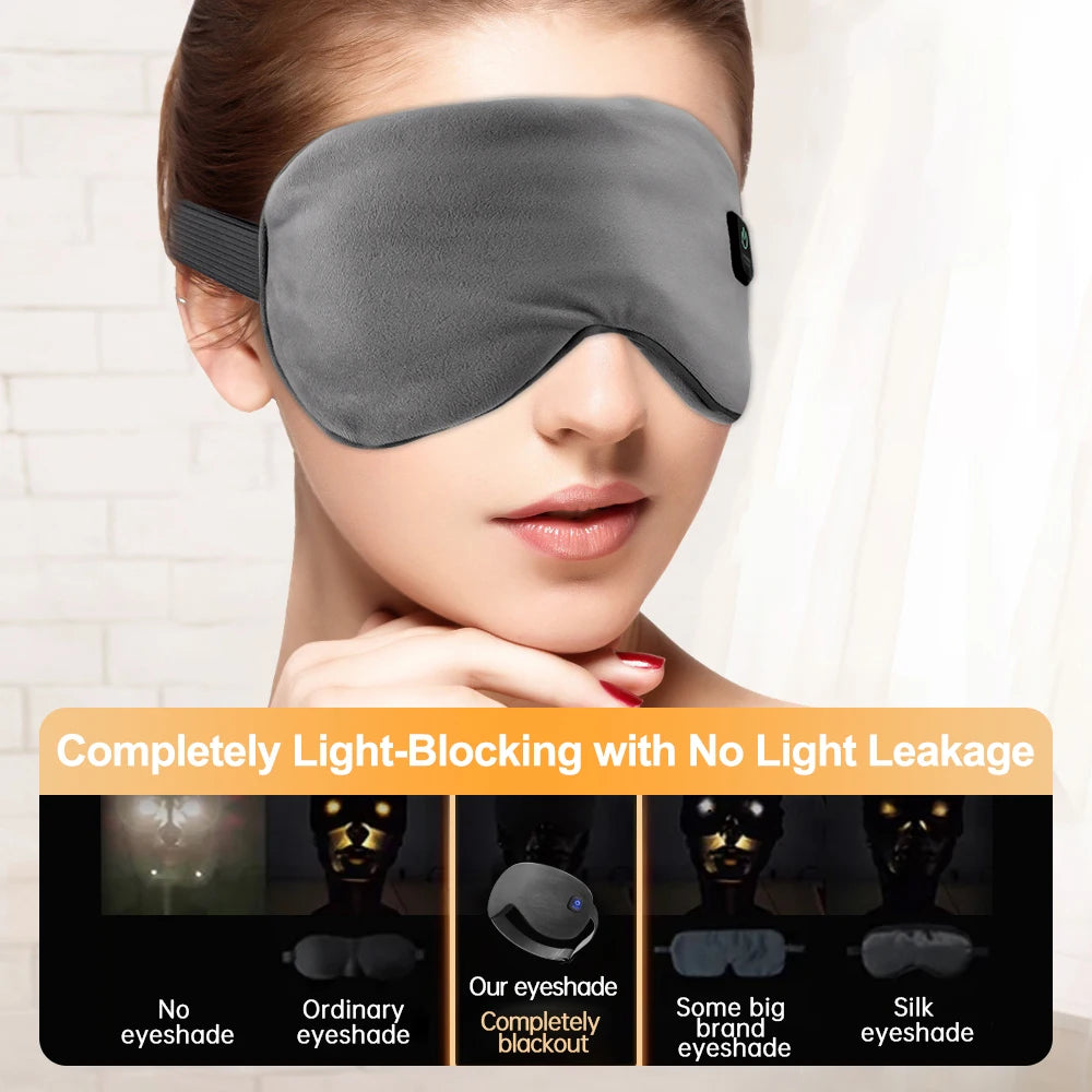 Electric Eye Massager Hot Compress Stress Relief Heating Vibration Massage Connect Music Relax Foldable Eye Care Smart Glasses