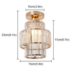 Modern Crystal Ceiling Light Flush Mount Ceiling Chandeliers Lamp LED Bedroom Corridor Entrance Lighting Fixtures E27 Gold Black