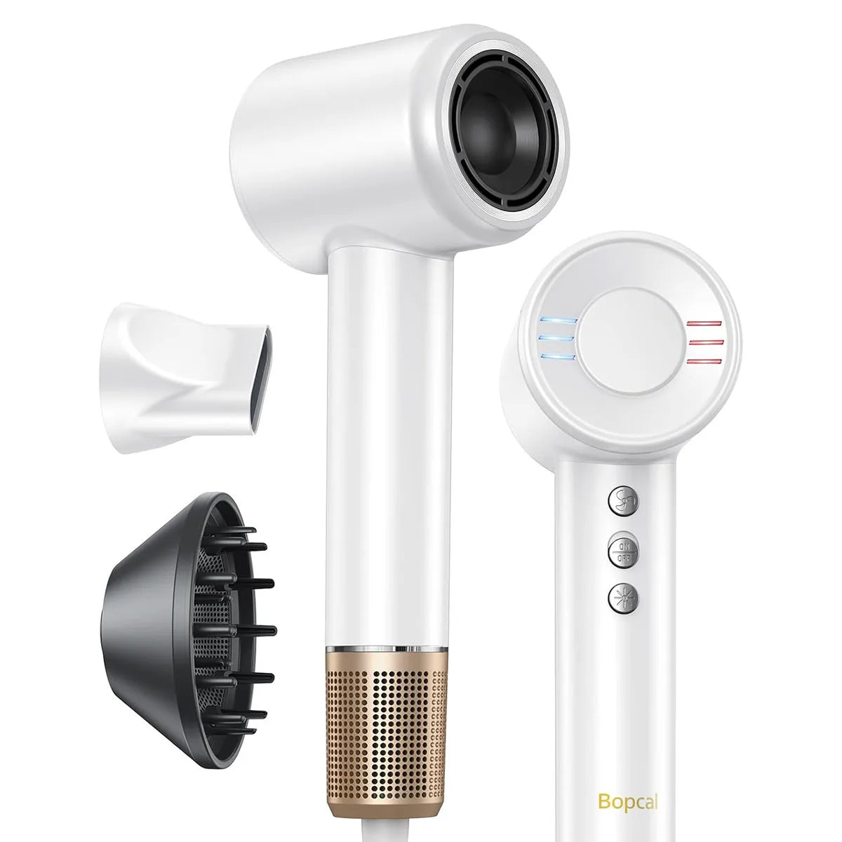 BOPCAL Electric Hair Dryer 120000RPM Brushless Negative Ions Blow Dryer 1500W Super Powerful Wind Lownoise Profession Salon HairDryer