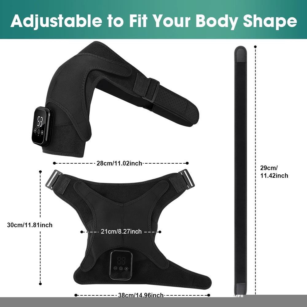 Electric Heating Shoulder Massager Vibration Massage Shoulder Steamer Brace Support Belt Knee Shoulder Muscle Relaxer Heated Pad