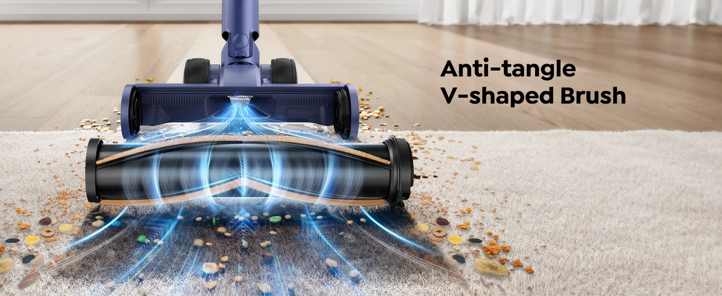Laresar V11 NEW 650W 75000PA Ultra-Strong Cordless Vacuum Cleaner,90 Min Long Runtime,Removable Battery & Smart Display Vacuum