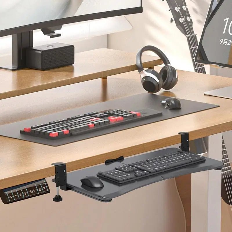 Under Desk Keyboard Drawer Slide Out Keyboard Shelf Sliding Slide-Out Keyboard Drawer Keyboard Shelf Sliding Under Desk Mounted