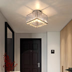 Modern Crystal Ceiling Light Flush Mount Ceiling Chandeliers Lamp LED Bedroom Corridor Entrance Lighting Fixtures E27 Gold Black