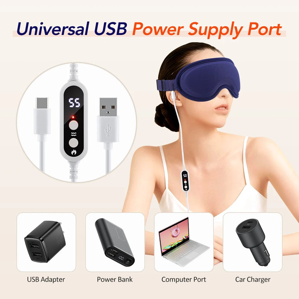 Electric Eye Massager Hot Compress Stress Relief Heating Vibration Massage Connect Music Relax Foldable Eye Care Smart Glasses