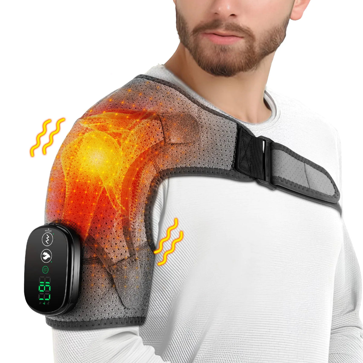 Electric Heating Shoulder Massager Vibration Massage Shoulder Steamer Brace Support Belt Knee Shoulder Muscle Relaxer Heated Pad