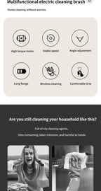 Cordless Spin Scrubber Electric Multipurpose Cleaning Brush for Kitchen Bathroom Toilet - Household Hair Brushes And Mops