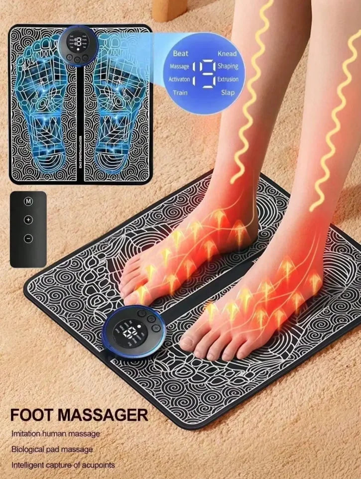 EMS Foot Massager Rechargeable Massage Pad Foot Relaxation Pad Electric Foot Massage Tools Promote Blood Circulation