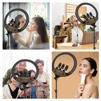 SH Upgrade 18inch Ring Light  Selfie LED Video Lamp With Tripod Stand Phone Clip For YouTube Live Light Photo Photography Studio