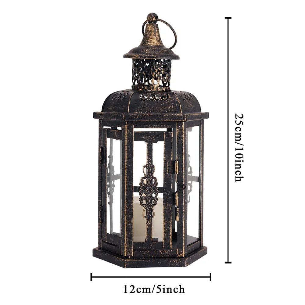 Vintage Nordic Candle Holder Lanterns Metal Hanging Lantern Iron Lantern Decorative Lanterns Home Decor Wedding Room Decoration