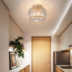 Modern Crystal Ceiling Light Flush Mount Ceiling Chandeliers Lamp LED Bedroom Corridor Entrance Lighting Fixtures E27 Gold Black