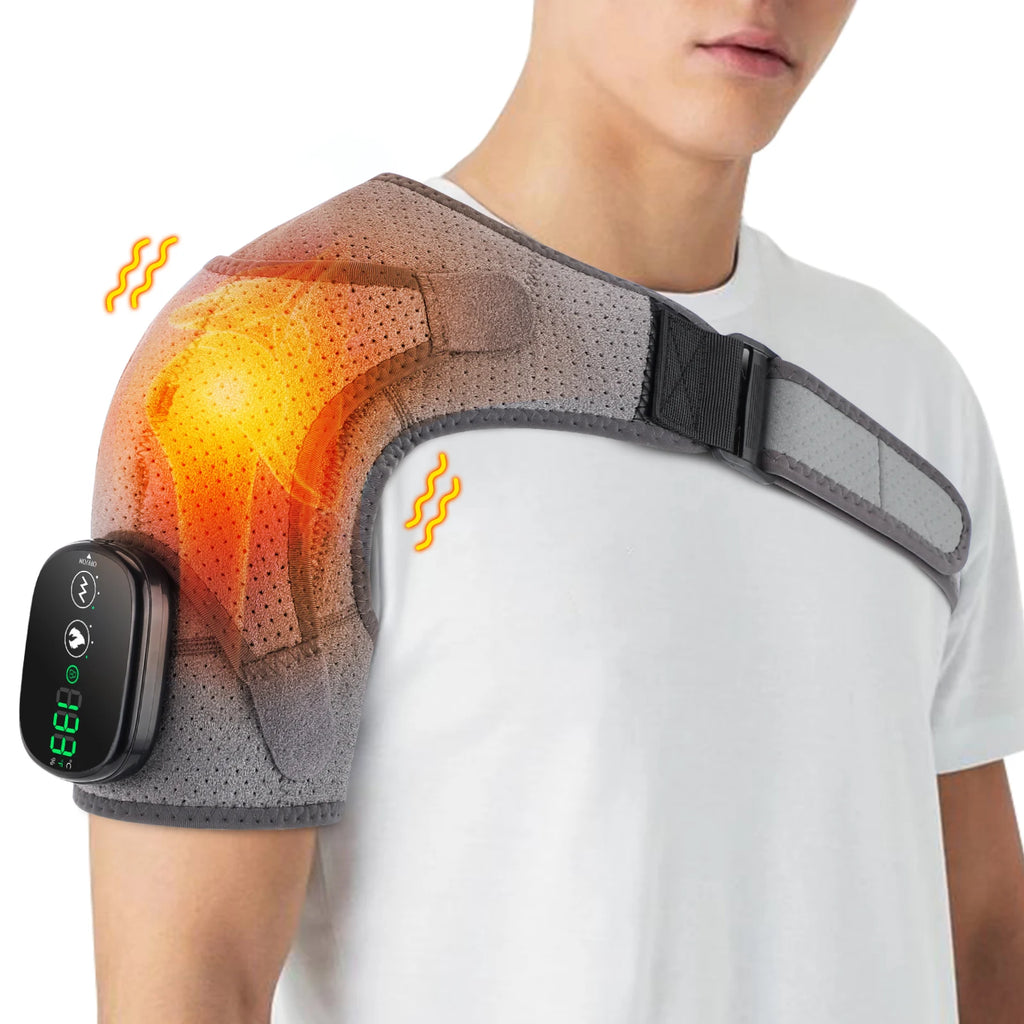 Electric Heating Shoulder Massager Vibration Massage Shoulder Steamer Brace Support Belt Knee Shoulder Muscle Relaxer Heated Pad