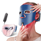 Red Light Therapy for Face Wireless Face Mask Light Therapy 850nm Infrared & Red Light Masks 3000mAh Rechargeable ,3D Facial Fit